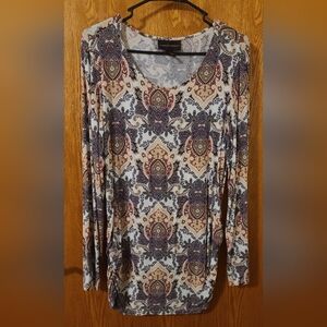 Dana Buchman XL Rouched Tunic Shirt Dress